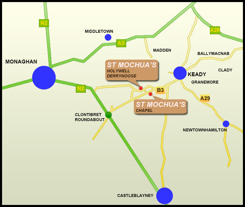 saint mochuas holywell derrynoose map